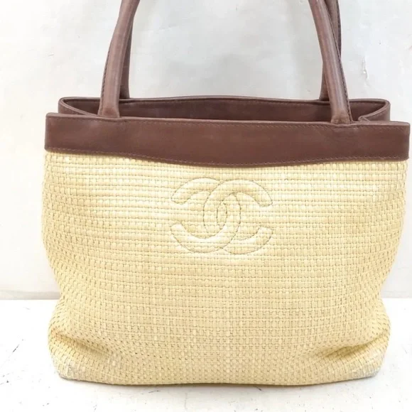 Chanel Tan and Brown Woven Tote - Picture 2 of 2
